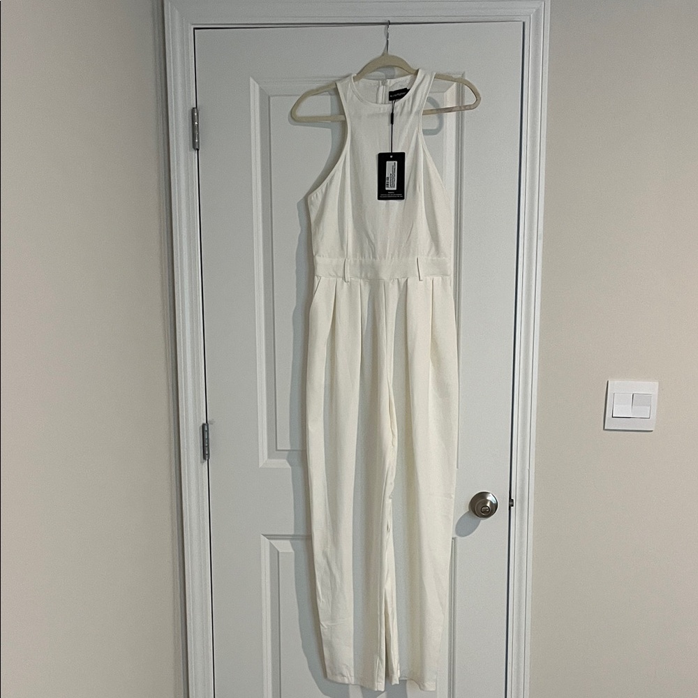 PrettyLittleThing Ivory Sleeveless Jumpsuit